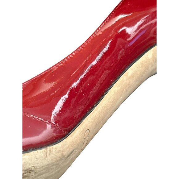 Jimmy Choo Women's Pavia Burgundy Patent Leather Heels Size 38.5 Quiet Luxury - Picture 9 of 11